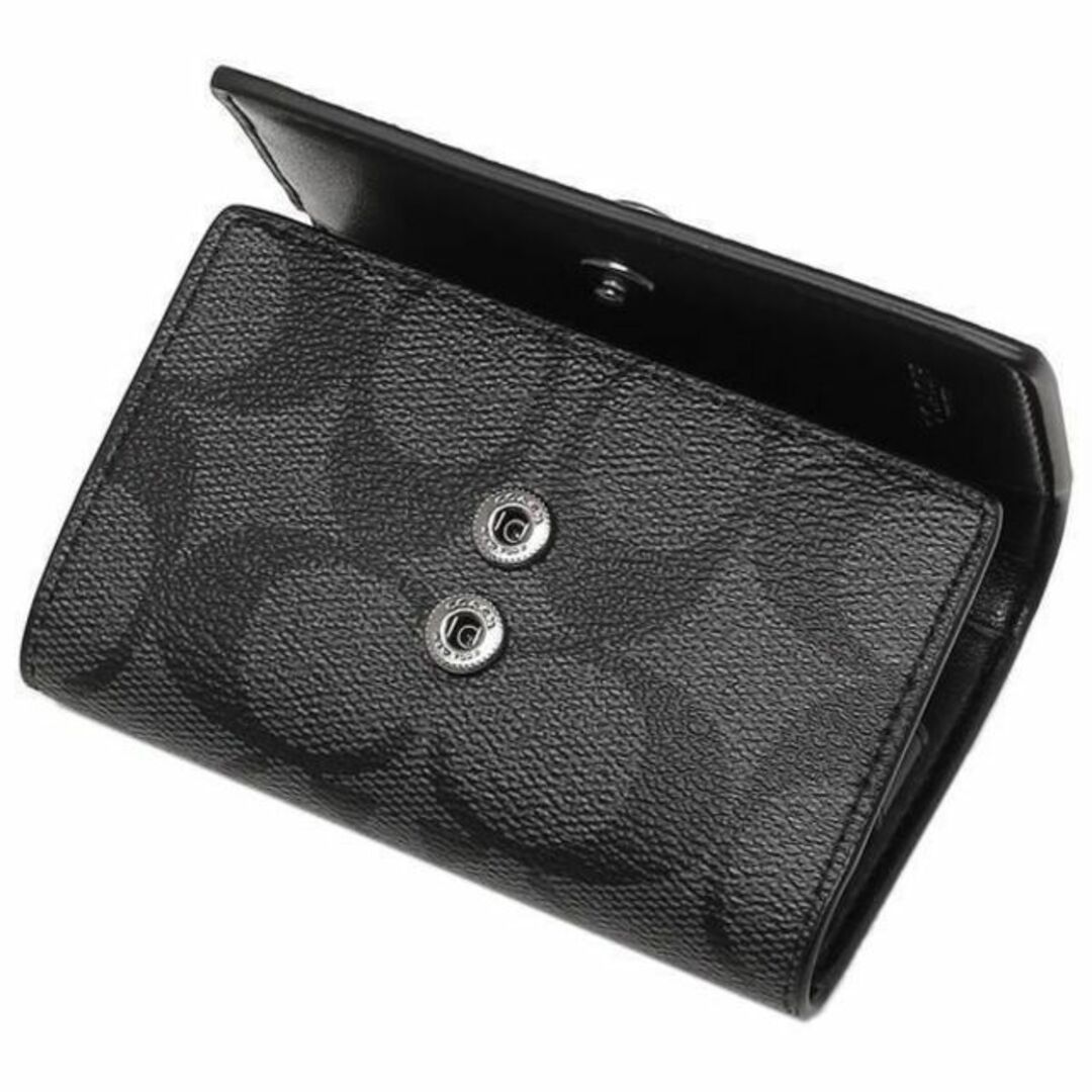 COACH コーチ 5連キーケース シグネチャー 黒 PVC ユニセックス
