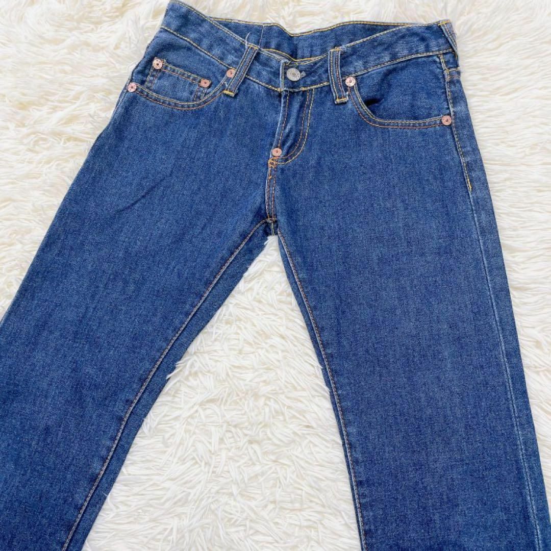 EVISU DONNA デニムパンツ ピンクカモメ ハート 刺繍 W26 M位