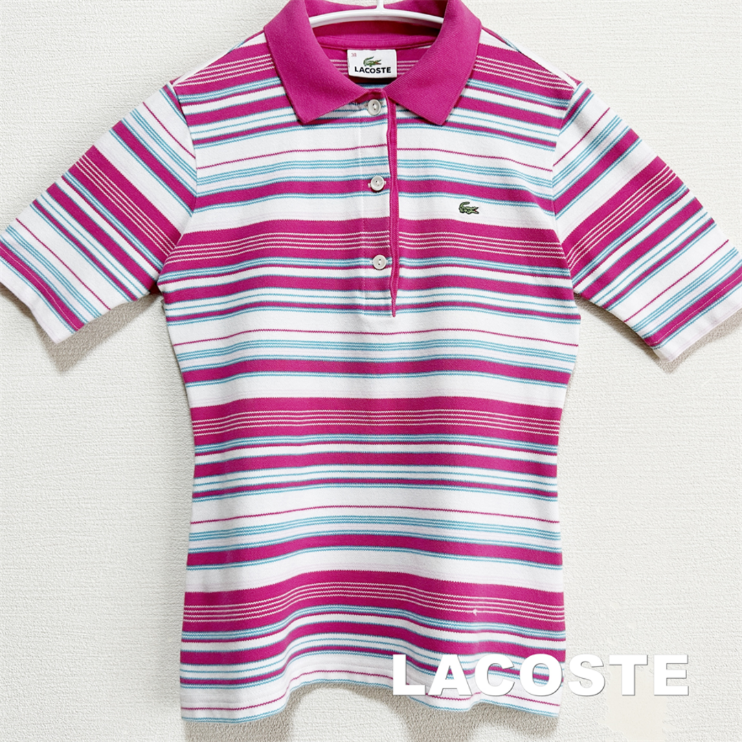 LACOSTE(ラコステ)の【LACOSTE】ラコステ ワニ刺繍ワンポイントロゴ ポロシャツ レディースのトップス(ポロシャツ)の商品写真