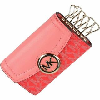 マイケルコース(Michael Kors)のMICHAEL KORS FULTON 6連キーケース コーラルレッド ピンク(キーケース)