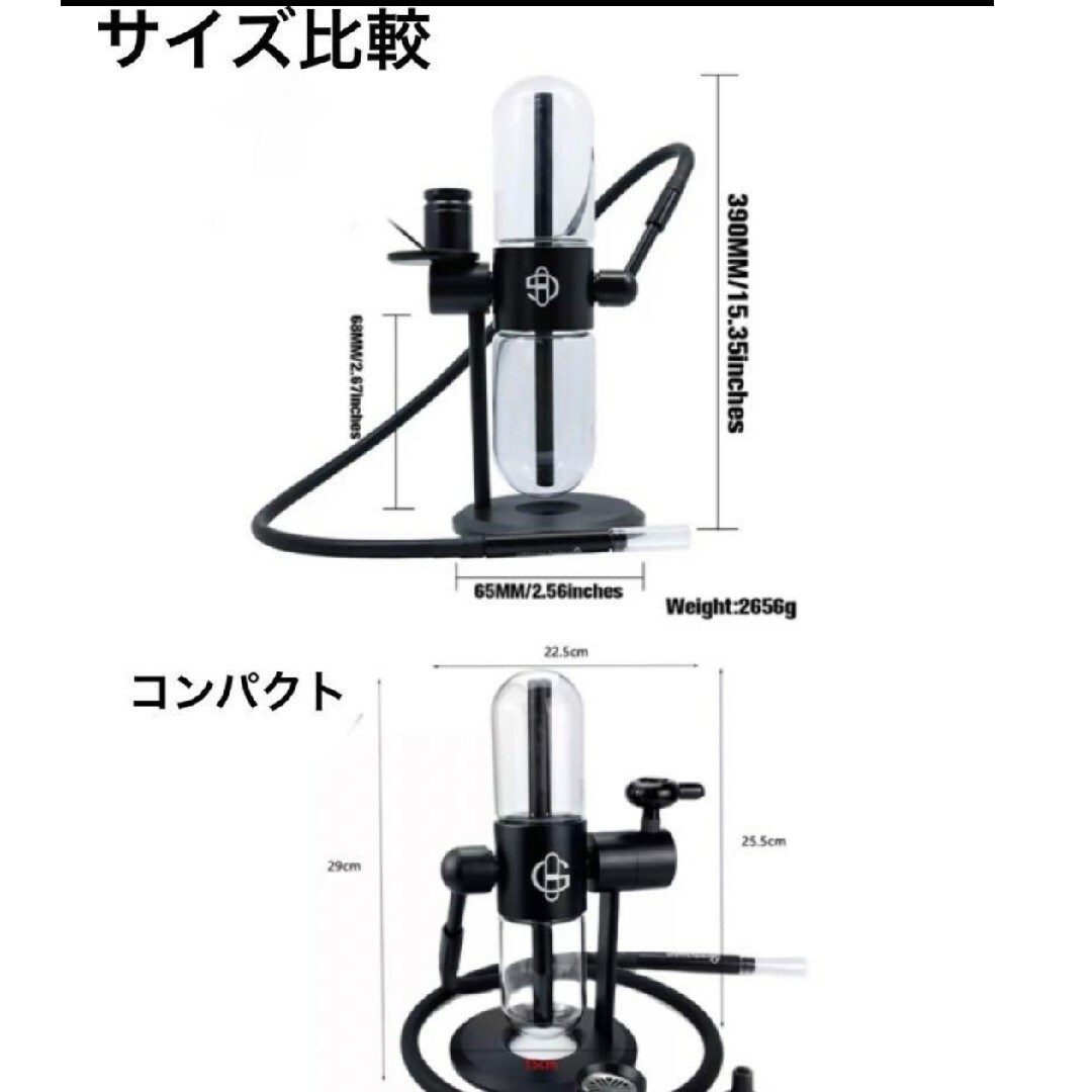 グラビティボング コンパクト グリーン ガラスボング シーシャ 水