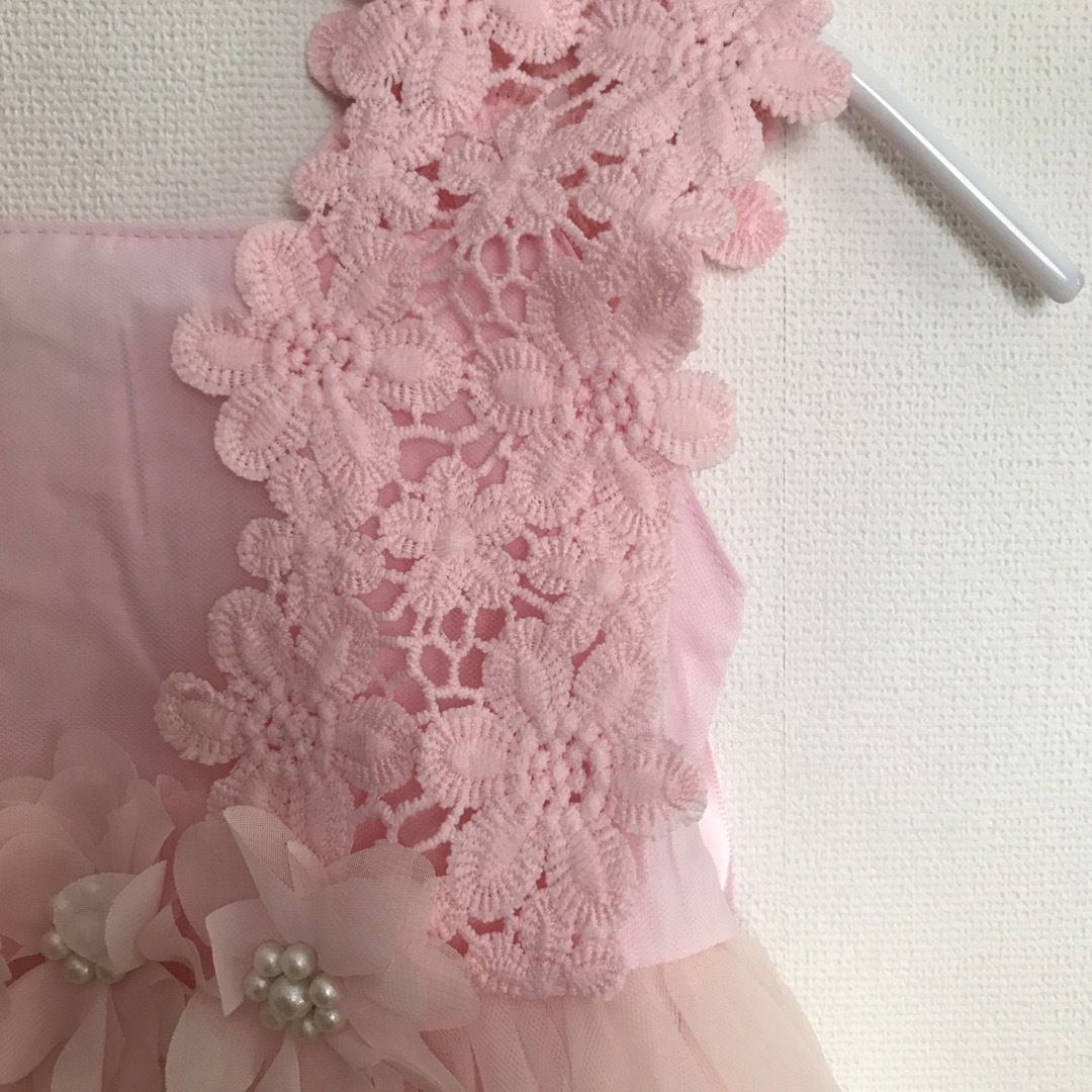 女の子　110 ピンク　子供服　キッズ　ワンピース　ドレス　パーティー　ドレス キッズ/ベビー/マタニティのキッズ服女の子用(90cm~)(ワンピース)の商品写真