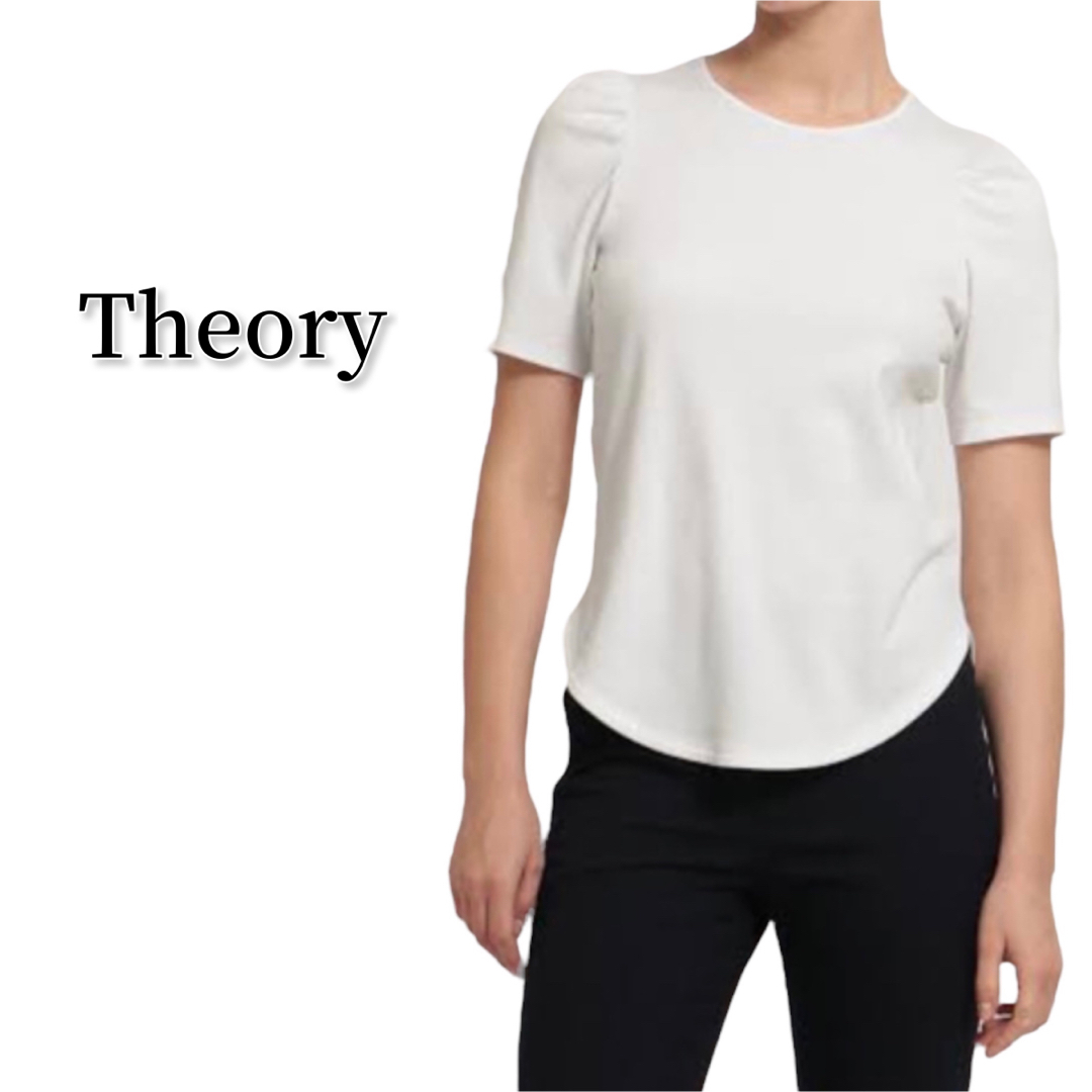 Theory ウォッシャブル プルオーバー パフスリーブ トップス Tシャツ