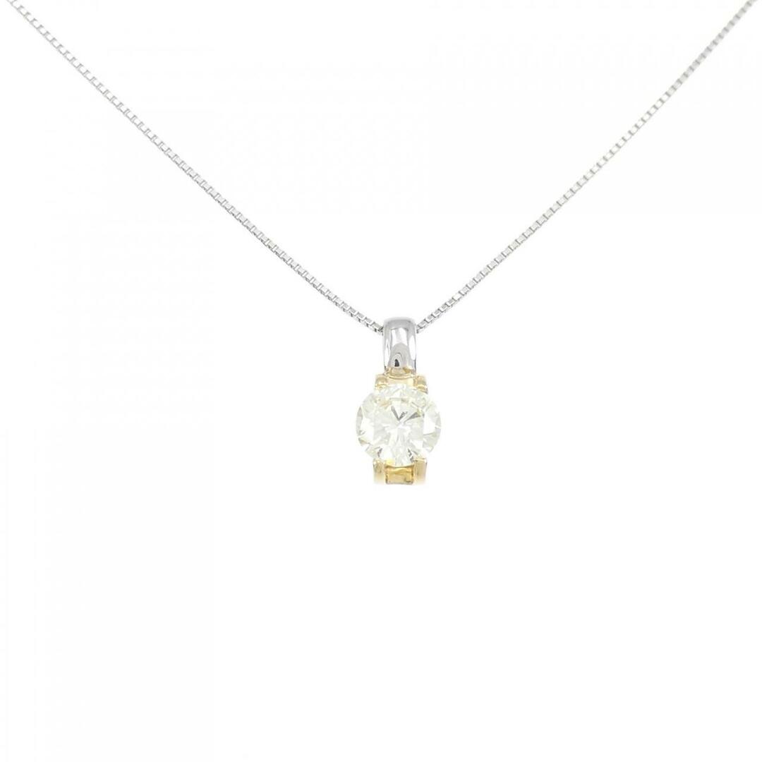 K18YG/PT ダイヤモンド ネックレス 1.002CT