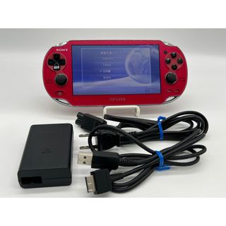 プレイステーションヴィータ(PlayStation Vita)の【動作品】PS Vita PCH-1100 RED レッド 本体 ソニー(携帯用ゲーム機本体)