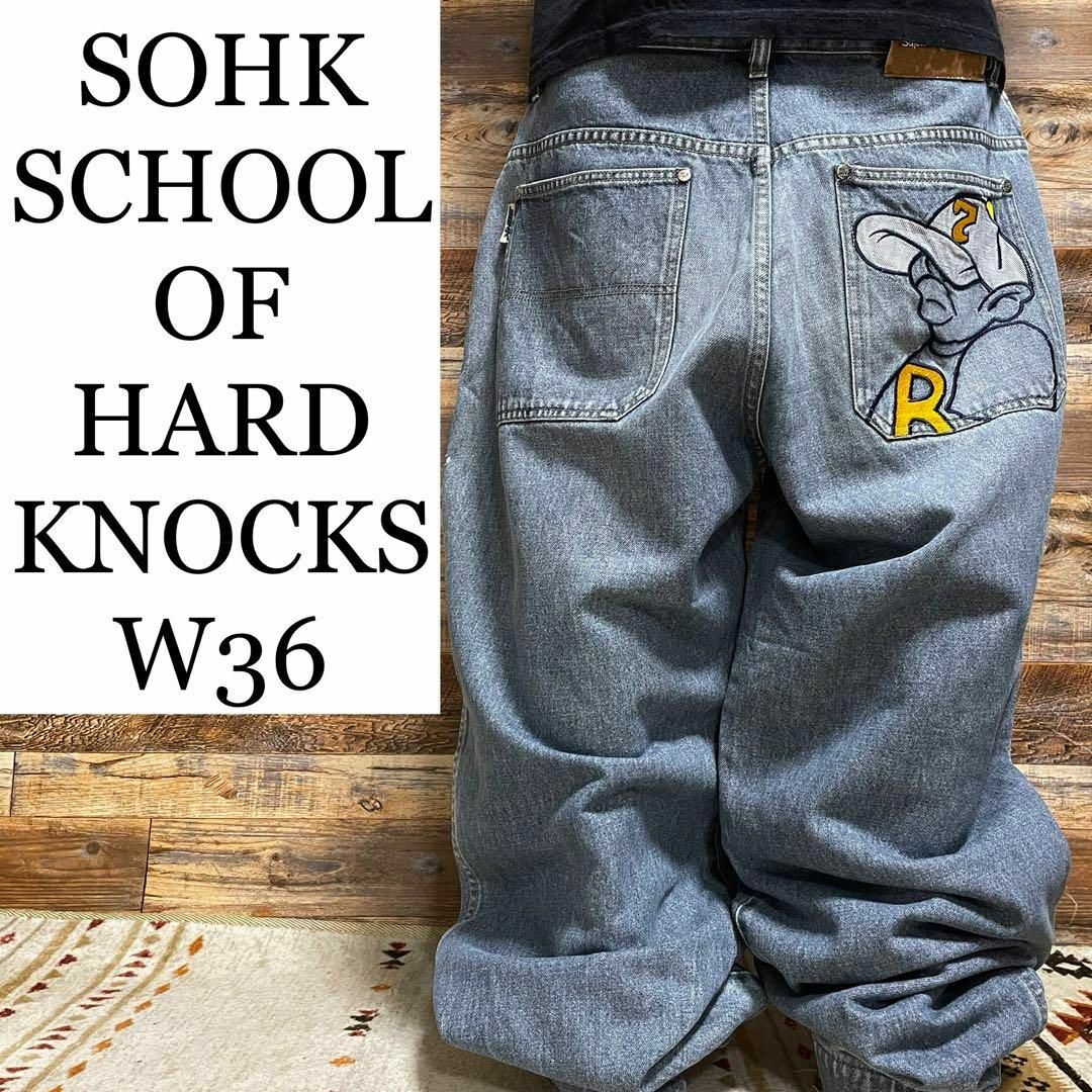 SOHKショックバギーデニムジーンズストリートオーバーサイズw36b系刺繍