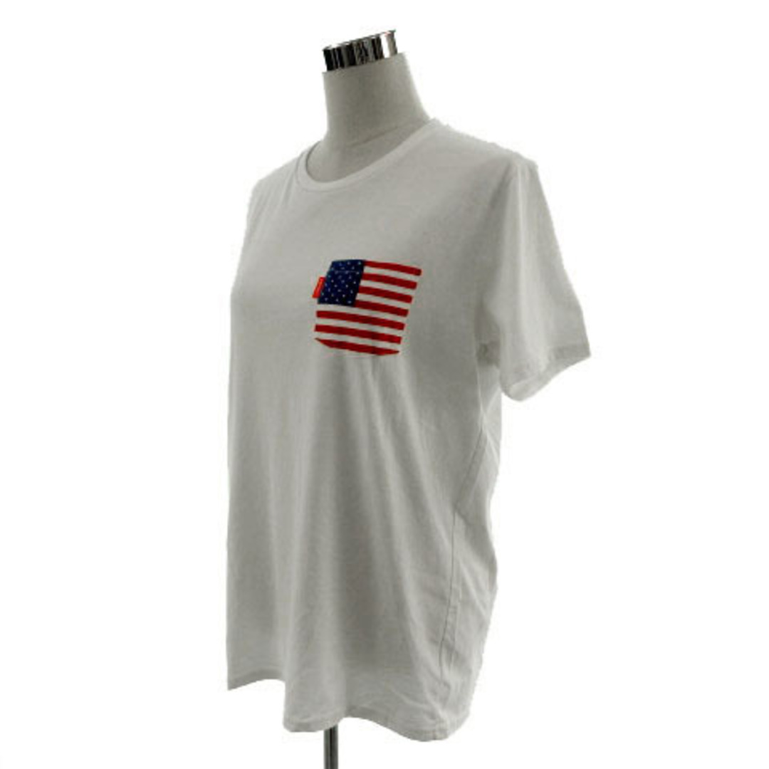 RCWB Ｔシャツ ポケT 半袖 胸ポケ 星条旗 バックロゴプリント 白 XL レディースのトップス(Tシャツ(半袖/袖なし))の商品写真