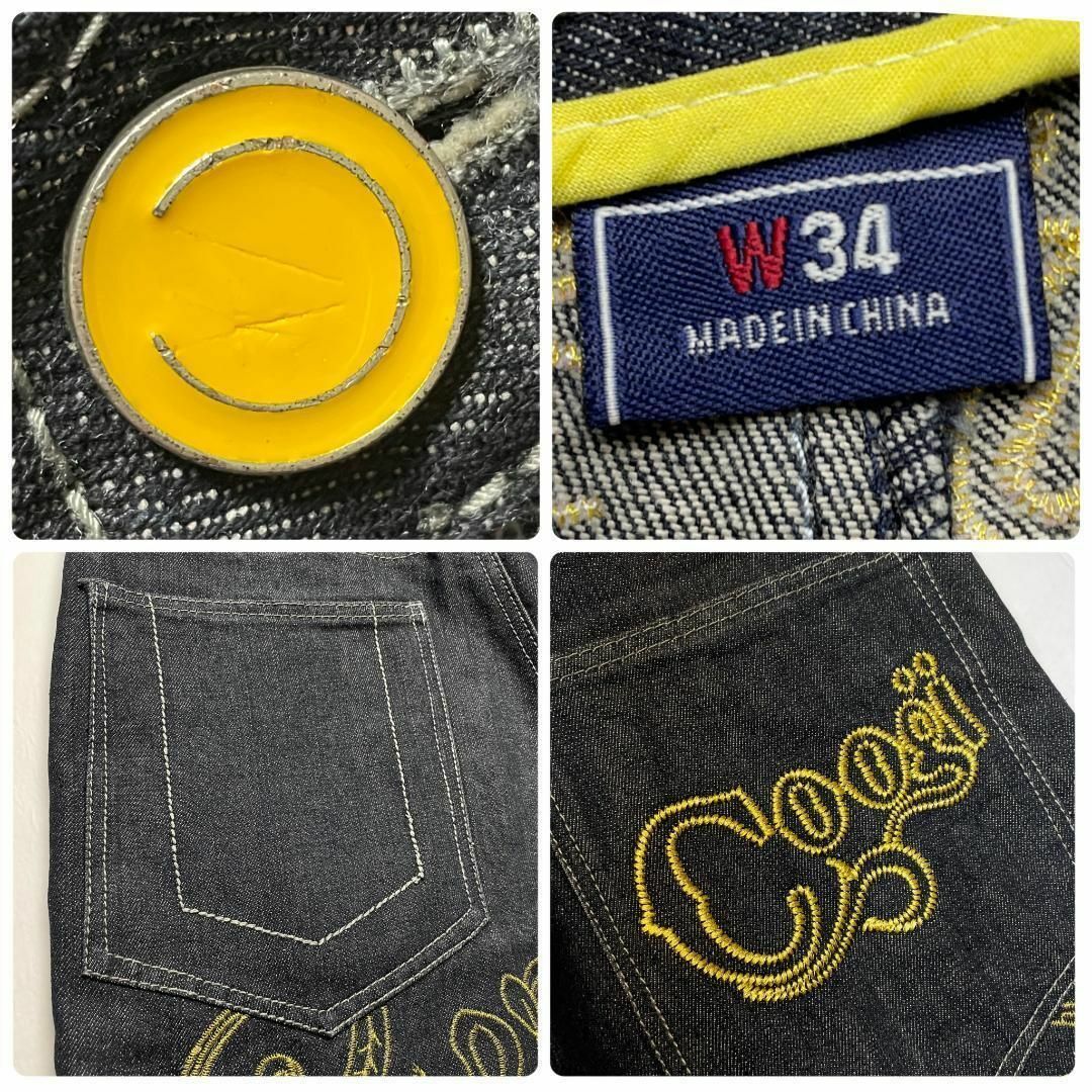 COOGI - クージーブラックデニムブラックジーンズジーパンw34y2k刺繍黒