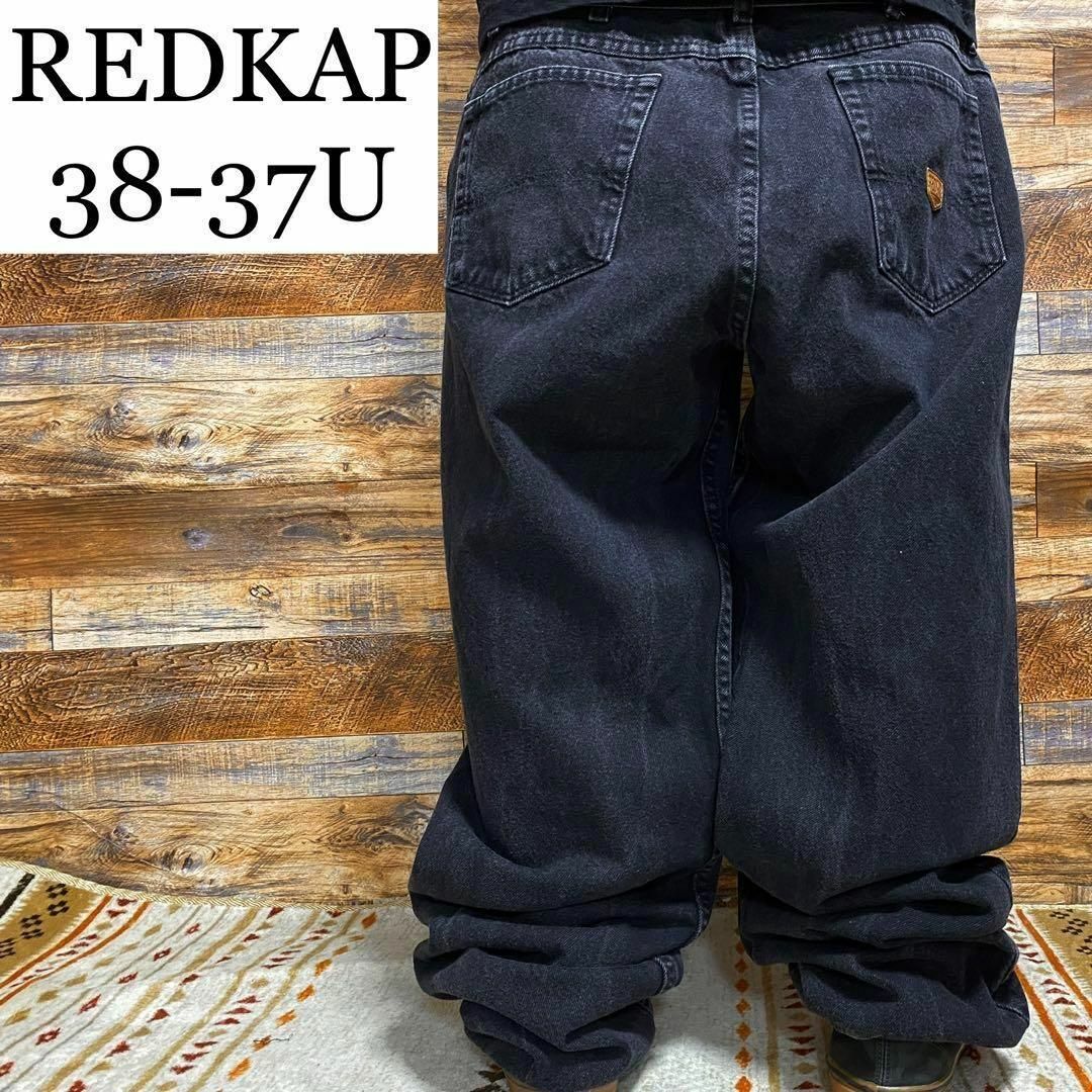 RED KAP - レッドキャップw38ブラックデニムジーパン黒ジーンズ古着革 ...