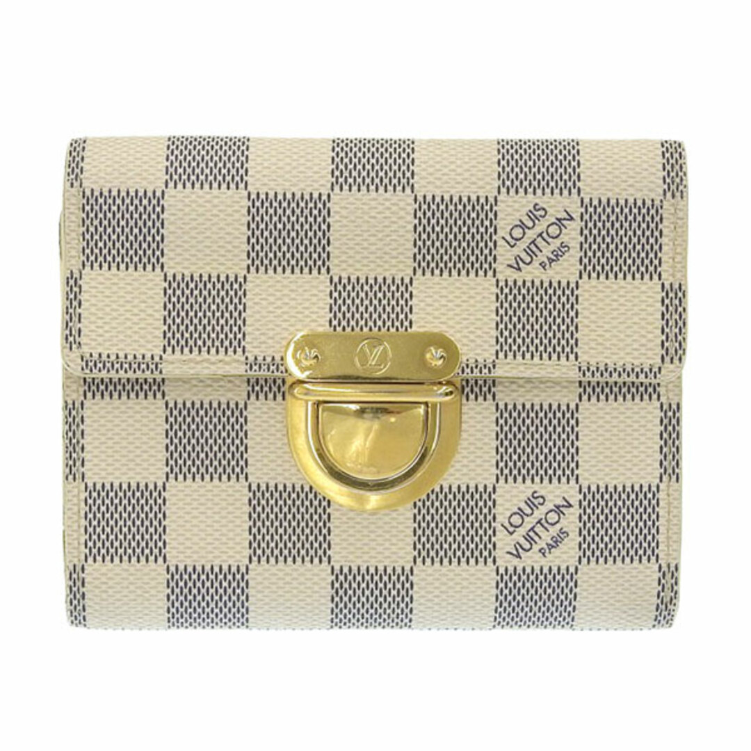 【中古】LOUIS VUITTON ルイヴィトン アズール ポルトフォイユ コアラ 三つ折り財布 N60013 ホワイト gy | フリマアプリ ラクマ