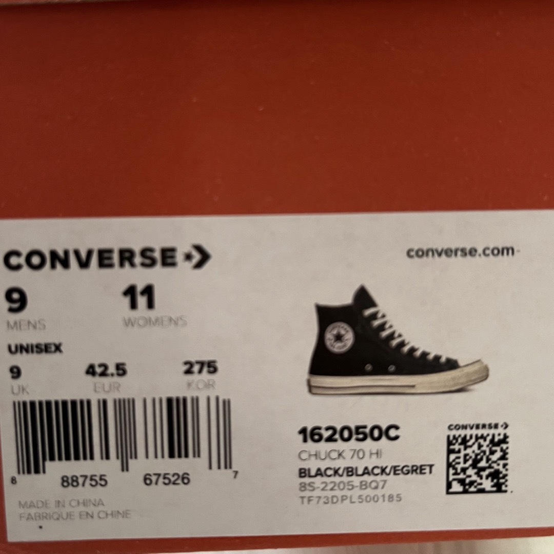 CONVERSE  CT70  チャックテイラー　ハイカットスニーカー　27.5