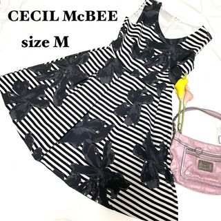 セシルマクビー(CECIL McBEE)のセシルマクビー ワンピース★size M★グレー(ひざ丈ワンピース)