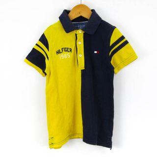 トミーヒルフィガー(TOMMY HILFIGER)のトミーヒルフィガー 半袖ポロシャツ バイカラー 胸元ロゴ  トップス 106-115位. キッズ 男の子用 5Tサイズ イエロー TOMMY HILFIGER(Tシャツ/カットソー)