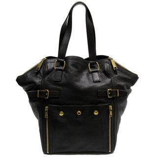 サンローラン(Saint Laurent)のイヴ サンローラン YVES SAINT LAURENT ハンドバッグ レザー ブラウン ユニセックス 送料無料【中古】 t18799a(ハンドバッグ)