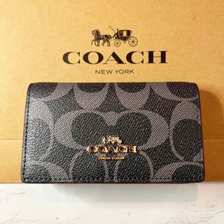 コーチ(COACH)のCOACH キーケース 5リング シグネチャーキャンバス（ブルー）(キーケース)