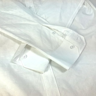 【本物保証】 美品 ルイヴィトン LOUIS VUITTON ストライプ柄 カッターシャツ Yシャツ コットン100% ホワイト 41/16