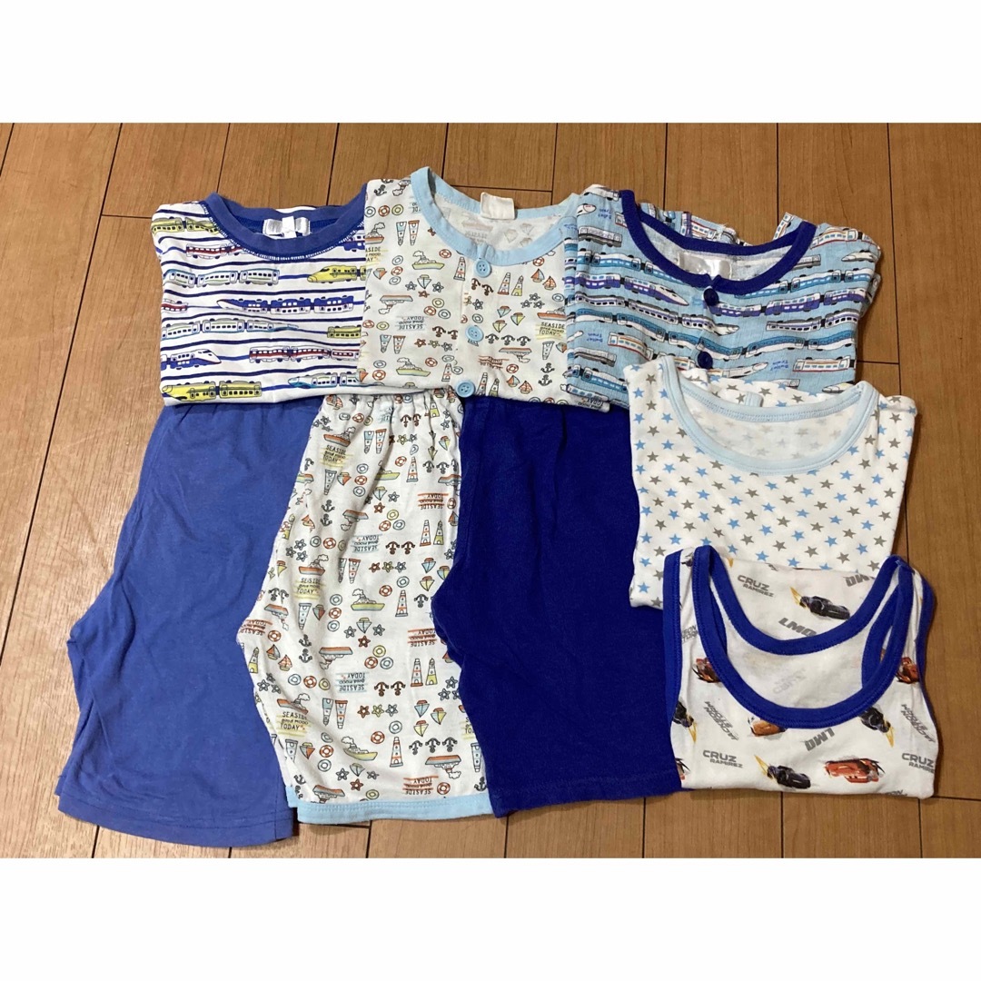 motherways(マザウェイズ)の☆キッズ【マザウェイズ・パジャマ3set＆Tシャツ＆タンク】まとめ売り5点set キッズ/ベビー/マタニティのキッズ服男の子用(90cm~)(パジャマ)の商品写真