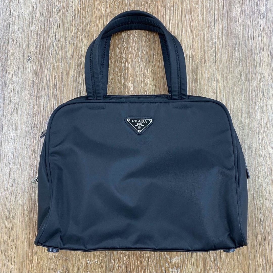 r3536 プラダ PRADA ナイロン キャンバス ブラック ハンドバッグ