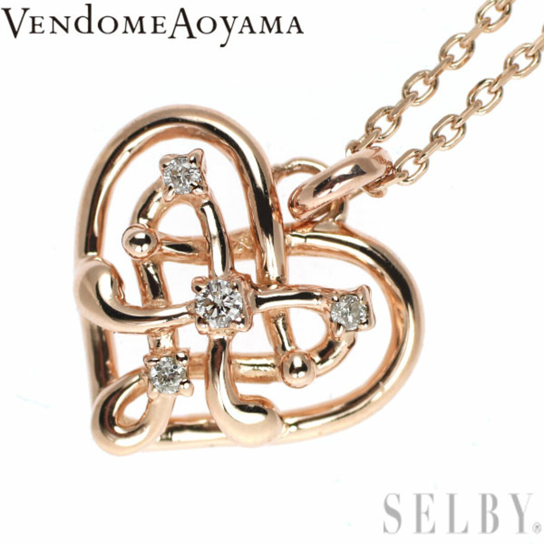 Vendome Aoyama(ヴァンドームアオヤマ)のヴァンドーム青山 K10PG ダイヤモンド ペンダントネックレス ハート レディースのアクセサリー(ネックレス)の商品写真