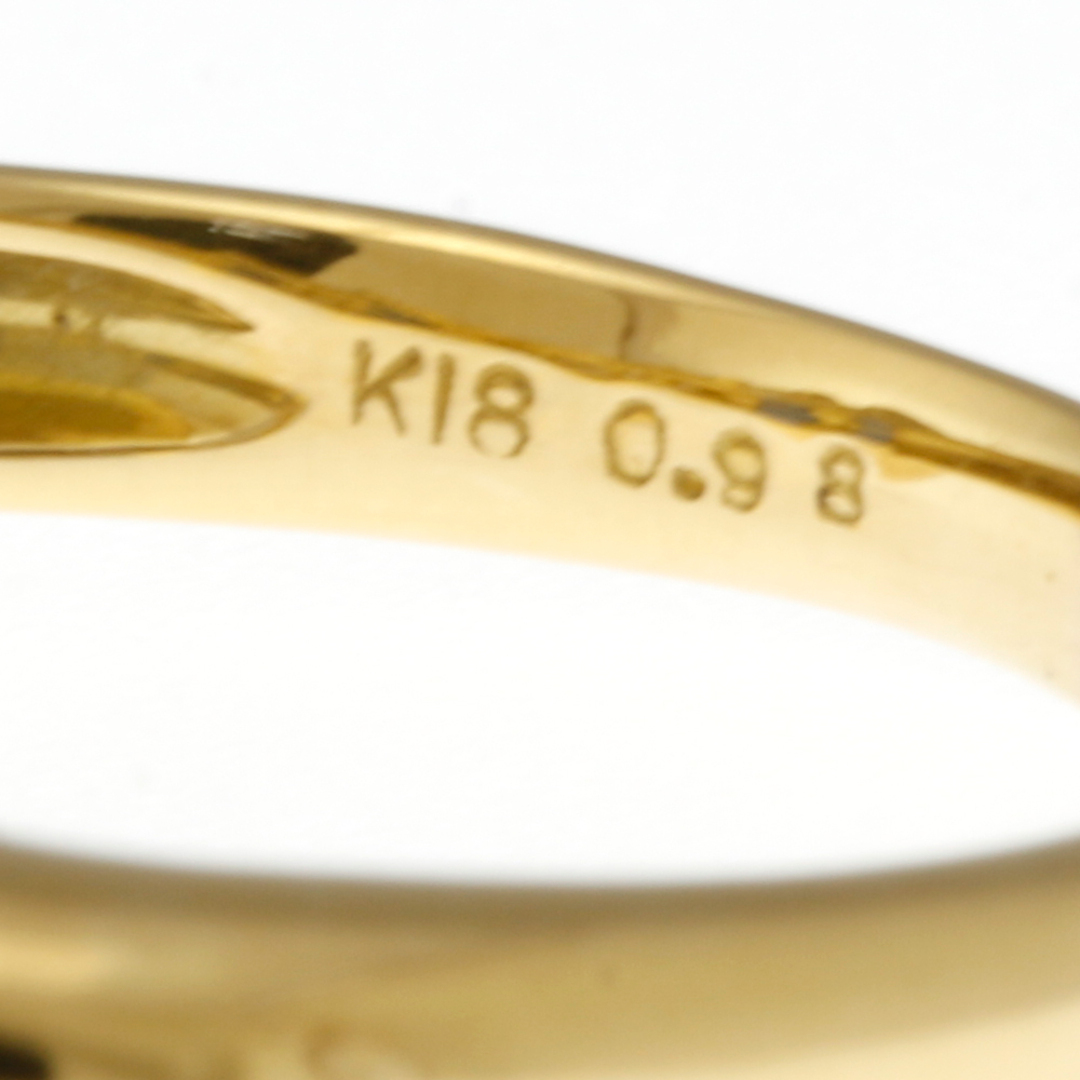 リング・指輪 13号 ハート K18イエローゴールド サファイア 0.98ct ダイヤモンド 0.10ct 中古 レディースのアクセサリー(リング(指輪))の商品写真