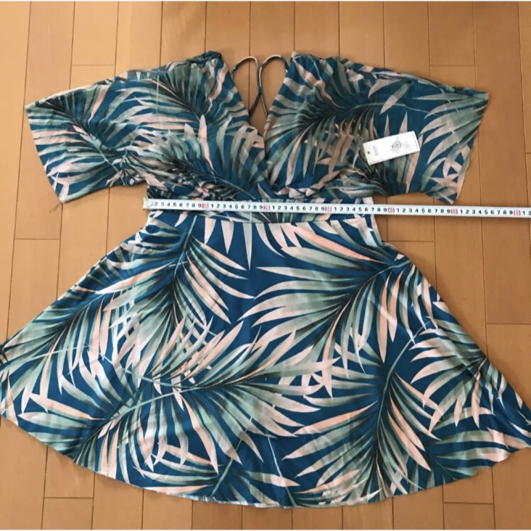 レディース　ワンピース水着　XXL  大きめサイズ　ブルー　青　グリーン　緑 レディースの水着/浴衣(水着)の商品写真