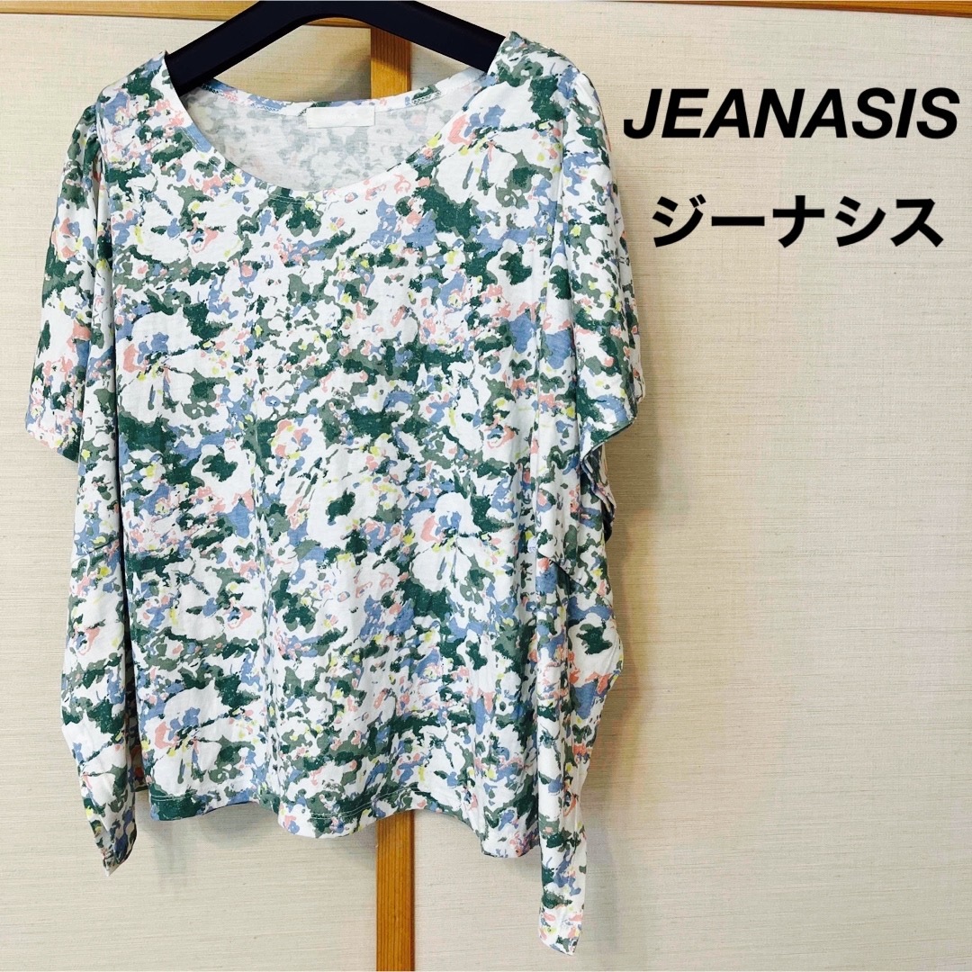 JEANASIS ジーナシス　花柄カットソー　Tシャツ　トップス　大きいサイズ | フリマアプリ ラクマ