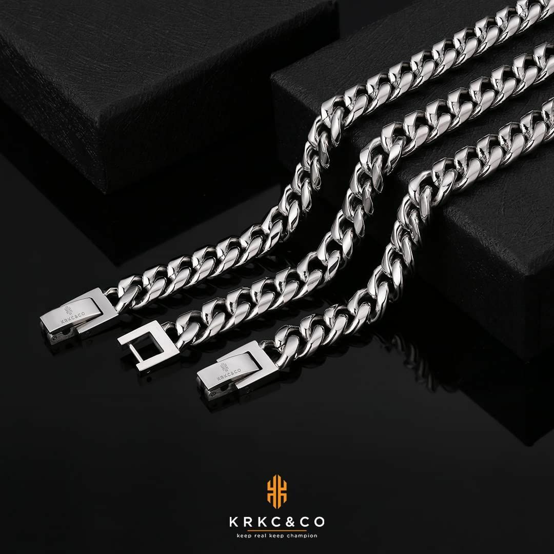 【色: ゴールド】KRKC&CO 喜平ネックレス メンズ マイアミキューバンチェ