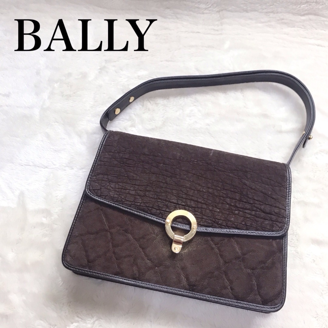 BALLY バリー ガンチーニ 型押し ワンショルダー ショルダーバッグ レザー