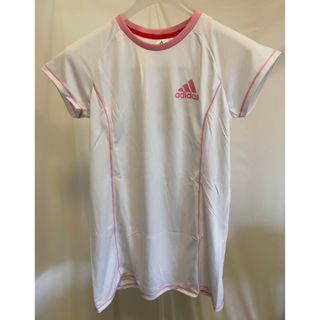 アディダス(adidas)のadidas レディース 半袖 Tシャツ 白/ピンク/赤　Lサイズ(Tシャツ(半袖/袖なし))