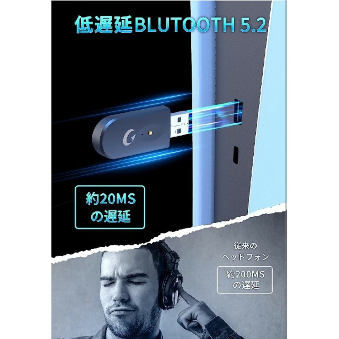 ゲーミングヘッドセット ワイヤレスヘッドホン Bluetooth 5.2 - ヘッドホン