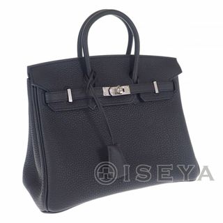 【中古】【Sランク】HERMES エルメス バーキン25 ハンドバッグ トゴ ブラック シルバー金具 U刻印 レディース【ISEYA】(ハンドバッグ)