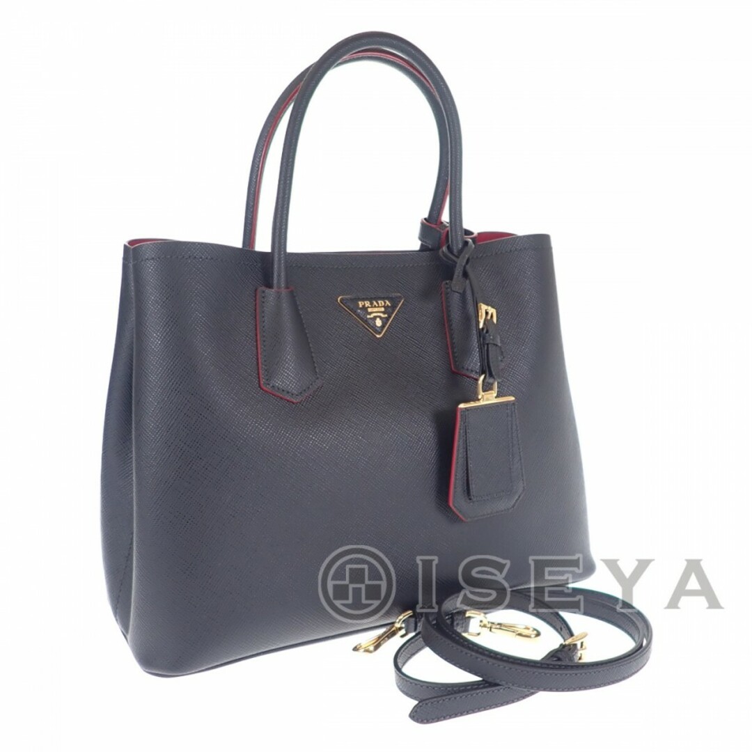 PRADA(プラダ)の【中古】【ABランク】PRADA プラダ ドゥーブレ ミディアム ハンドバッグ ショルダーバッグ 2way 1BG775 サフィアーノ ブラック  レディース【ISEYA】 レディースのバッグ(その他)の商品写真