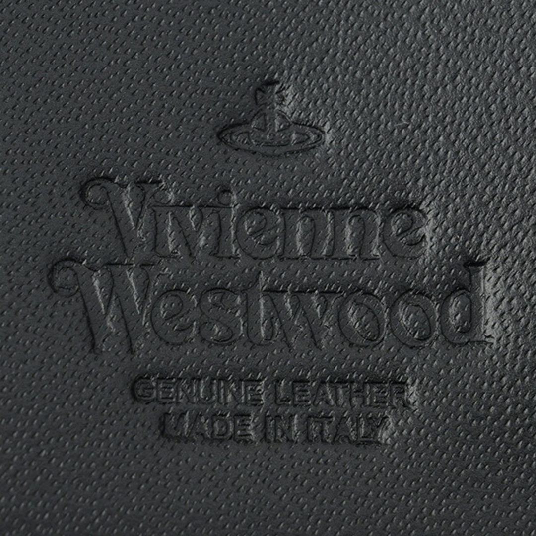新品 ヴィヴィアン ウエストウッド Vivienne Westwood 3つ折り財布 ブラックレザースナップ式開閉内側