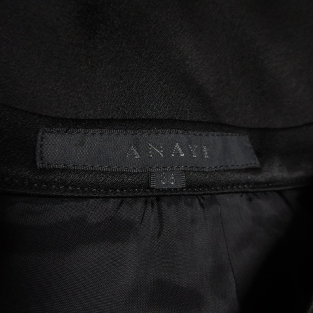 ANAYI(アナイ)のアナイ スカート タイト ひざ丈 タック 光沢感 通勤 36 黒 ブラック レディースのスカート(ひざ丈スカート)の商品写真