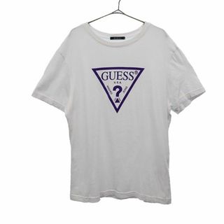 ゲス(GUESS)のゲス プリント 半袖 Tシャツ XL ホワイト GUESS ロゴ メンズ 【中古】  【230615】 メール便可(Tシャツ/カットソー(半袖/袖なし))