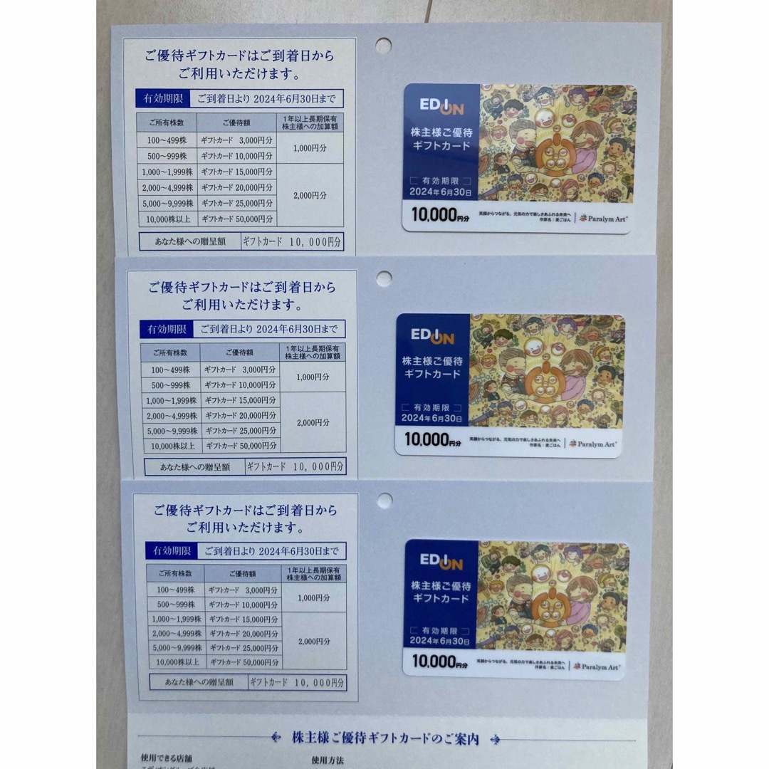 エディオン 株主優待 30000円分