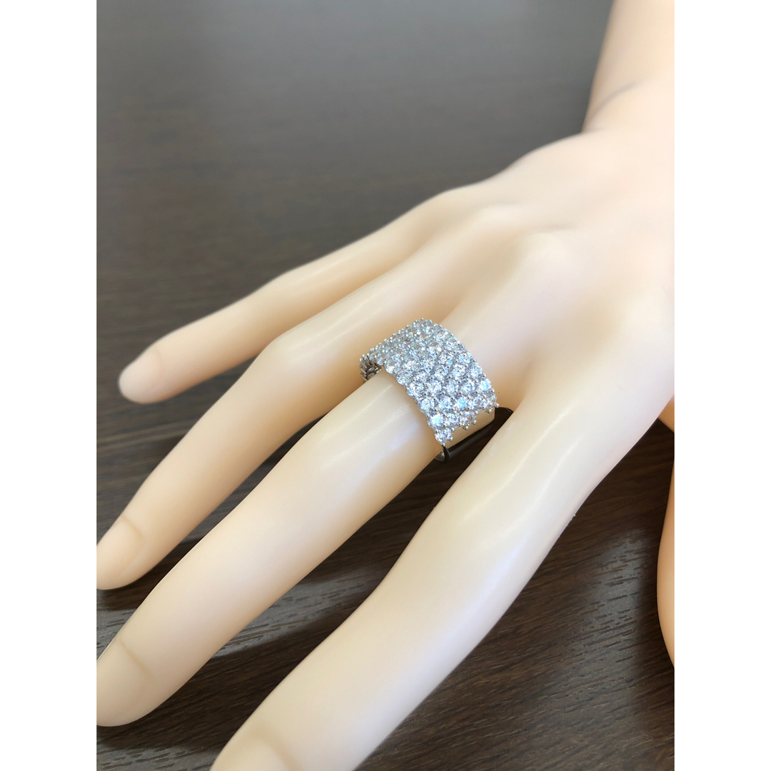 SWAROVSKI(スワロフスキー)のスターリング シルバー スワロフスキー CZ ワイド パヴェ リング *未使用 レディースのアクセサリー(リング(指輪))の商品写真