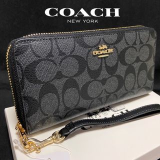 COACH - コーチ 財布 人気のブラック×チャコール☆男女ギフト⭕️の