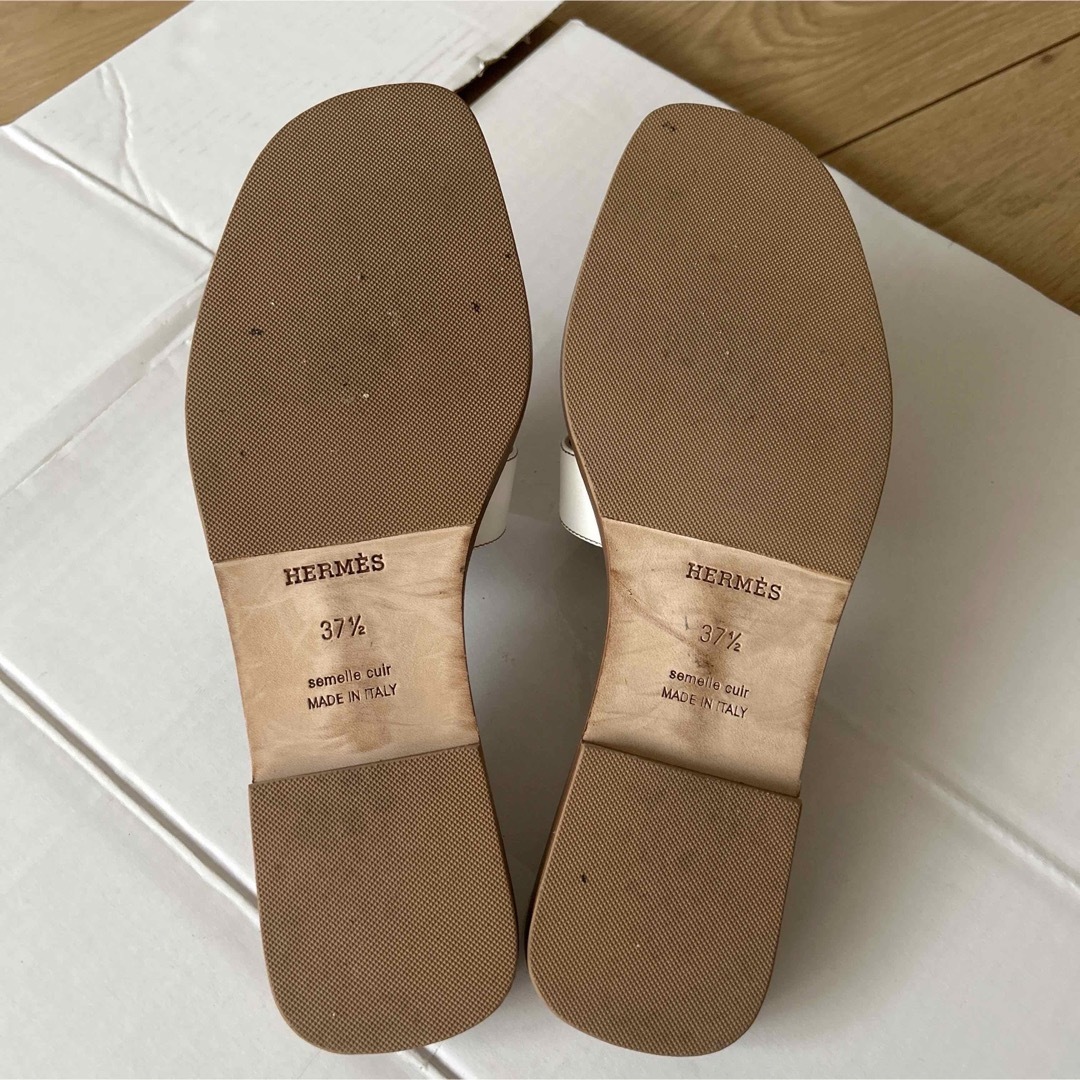 Hermes - エルメス オラン 37.5 HERMES サンダル ホワイトの通販 by