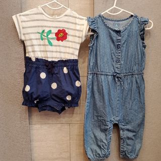 ベビーギャップ(babyGAP)のbabyGAP ベビーギャップ カバーオール ロンパース 2点セット(カバーオール)