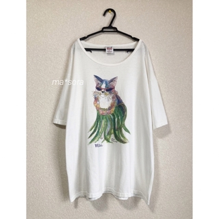 サンタモニカ(Santa Monica)のvintage anvil 猫柄 アート Tシャツ itimi hooked(Tシャツ(半袖/袖なし))