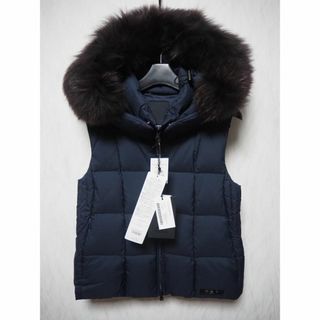 新品 タトラス 22AW ZALAGA ダウンベスト ファー サイズ3 ネイビー