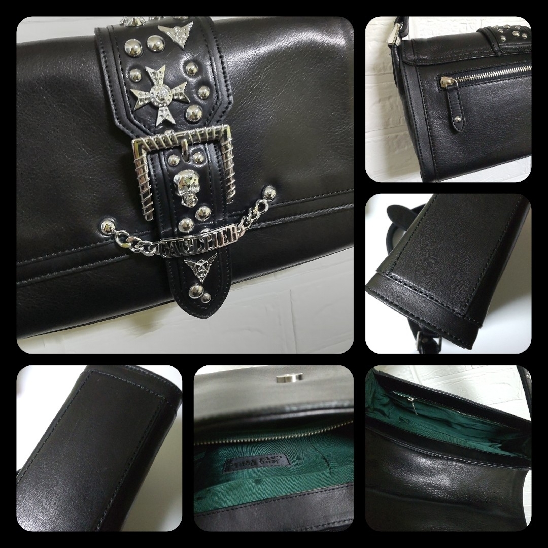 廃番】 Jean Paul GAULTIER☆スカルスタッズレザーバッグ☆中古 廃番】 Jean Paul GAULTIER☆スカルスタッズレザーバッグ☆中古