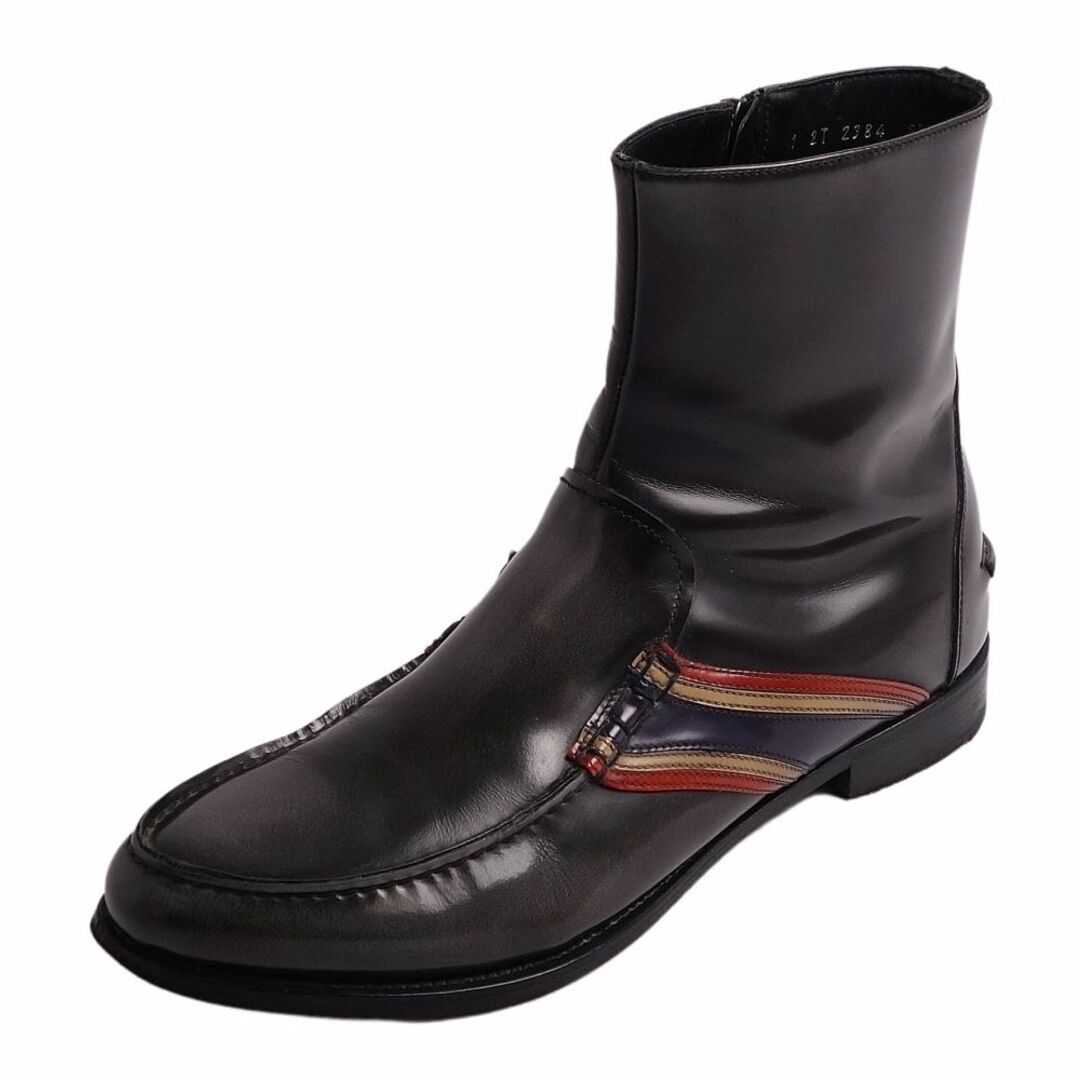 プラダ PRADA ブーツ サイドファスナー エナメルレザー シューズ 靴 メンズ 8 1/2(28.5cm相当) ダークグレー | フリマアプリ ラクマ