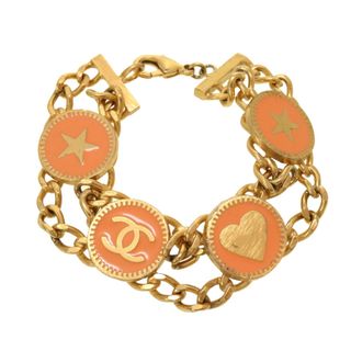 シャネル(CHANEL)のシャネル ココマーク ゴールド オレンジ 01P ブレスレット アクセサリー 0087 【中古】 CHANEL(ブレスレット/バングル)