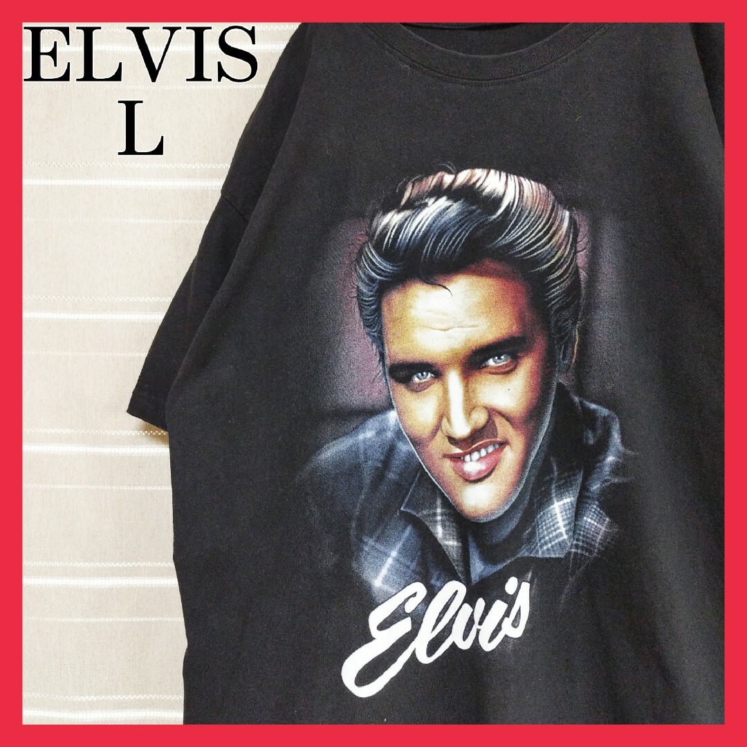 エルビスプレスリーELVISバンドTシャツtシャツバンtムービー映画黒Lロック