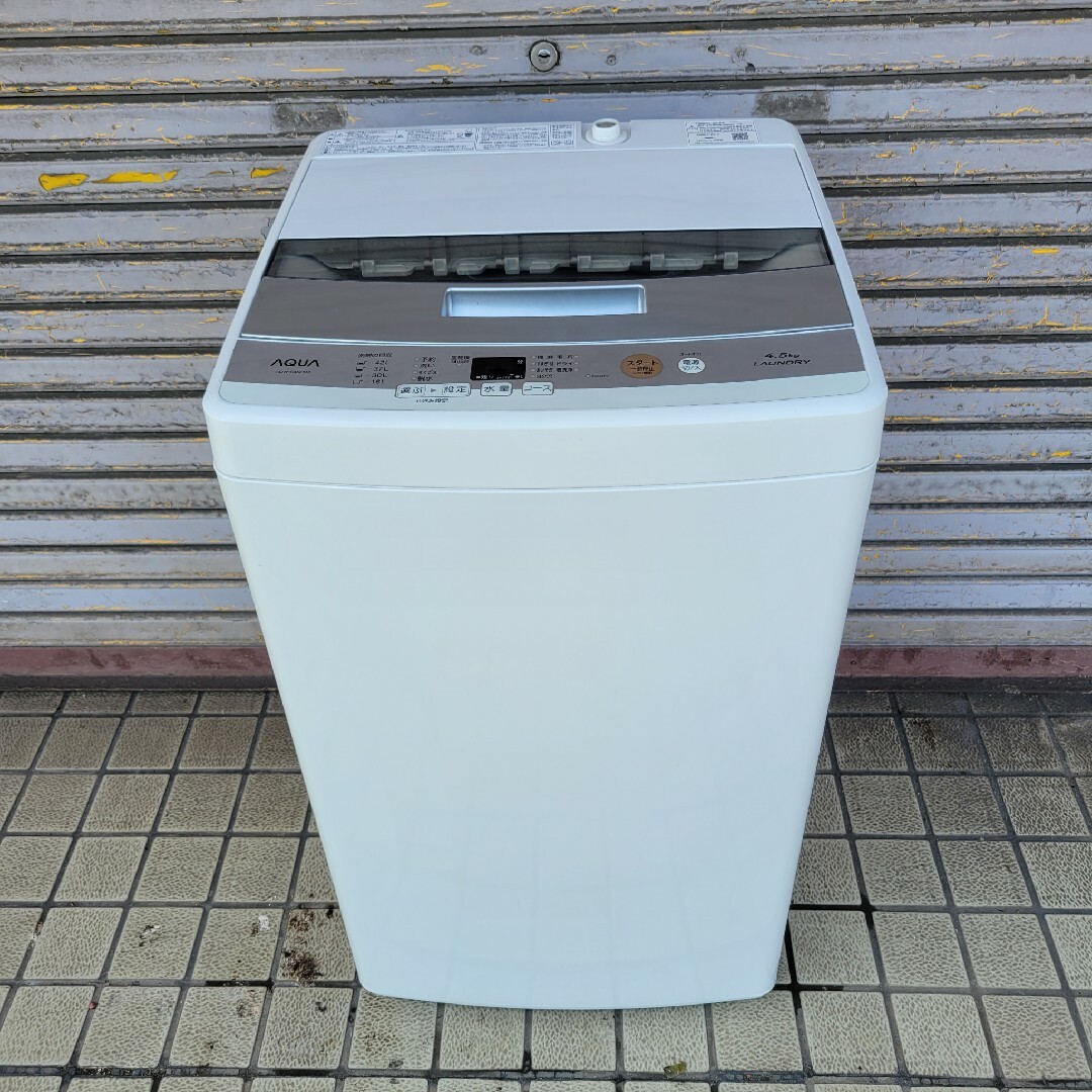 アクア AQUA 全自動洗濯機4.5kg 年式…2021品番…AQW-S45E - 生活家電