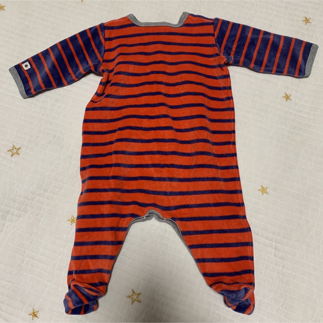 プチバトー（petit bateau）ボーダー ロンパース 3m 60cm - ロンパース