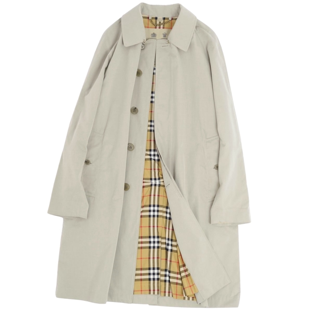 極美品 バーバリー BURBERRY コート ステンカラーコート バルマカーンコート THE CAMDEN カムデン 裏チェック アウター メンズ  50(M相当) ベージュ