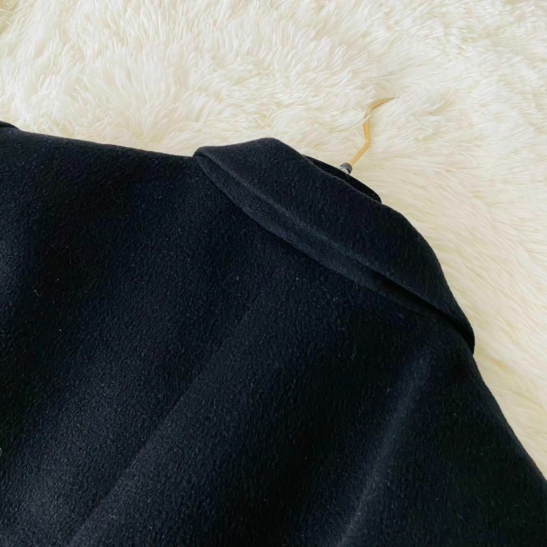 極美品 カシミヤ100% ダブル チェスター ロングコート ブラック XL相当